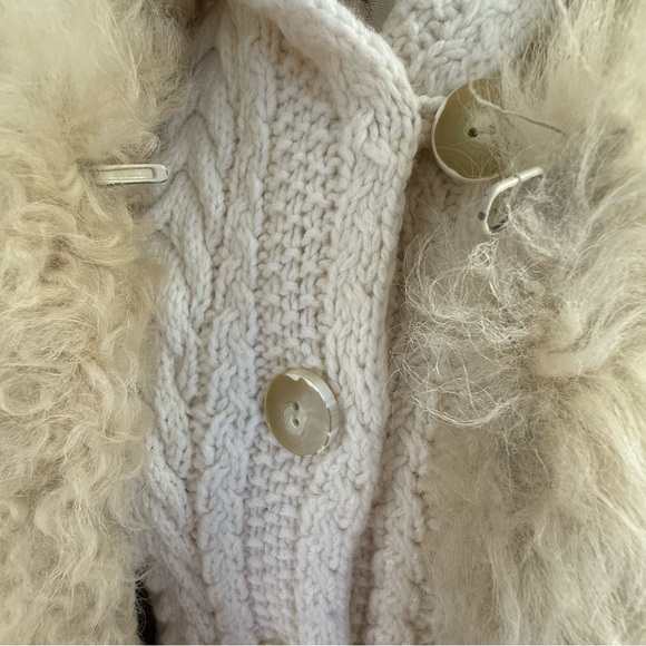 Vintage Penny Lane Kenneth Cole brown lamb skin with cream Mongolian fur trim - Picture 7 of 12